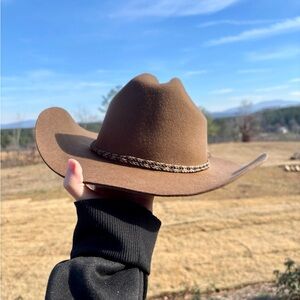 Brown Cowboy Hat with Braided Band